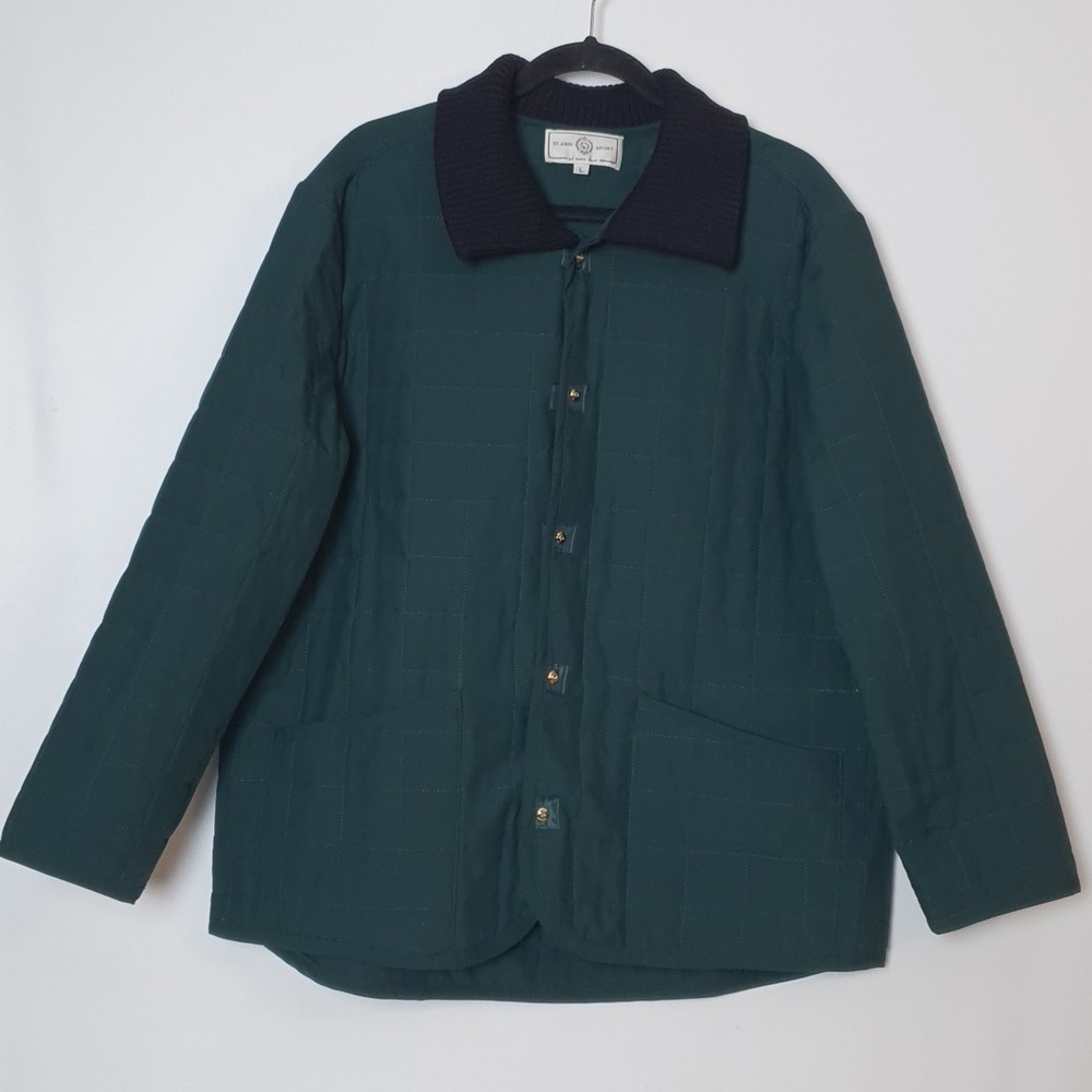 St. John Sport Emerald-Green Quilted Jacket